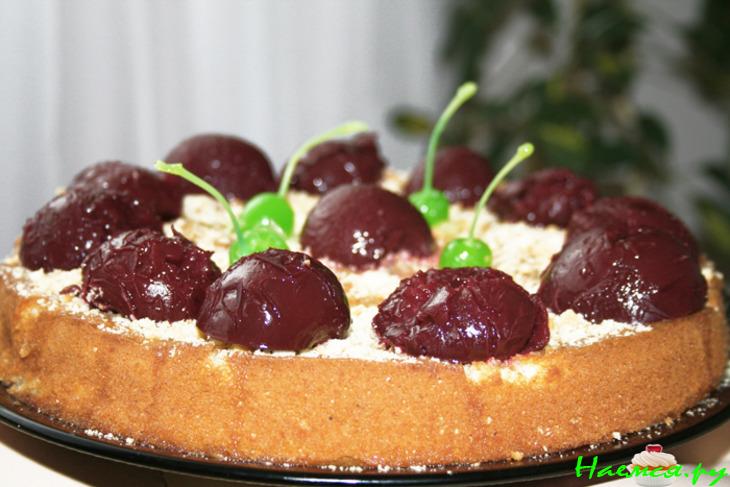 Бисквитный мокрый пирог, с конфетно-сливочным вкусом