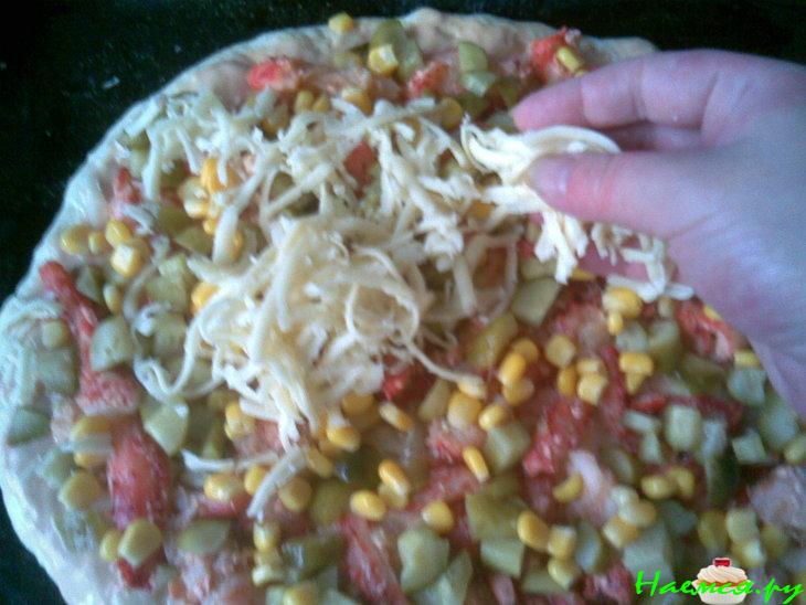 Пицца с крабами