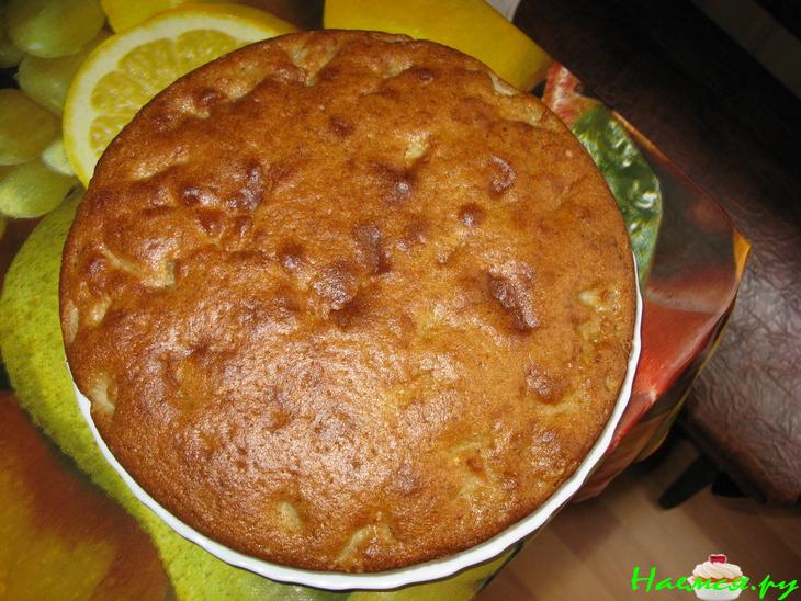 Манник с яблоком и корицей + шоколадная глазурь