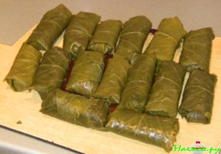 Долма в маринованных виноградных листьях