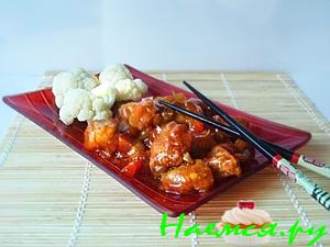 Свинина в кисло-сладком соусе с чесночком