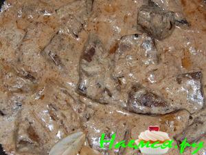 Печенка в сметане