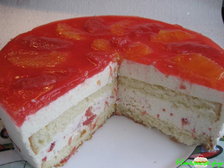 Торт 'Творожный со вкусом грейпфрута'