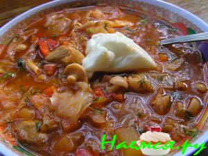 Борщик с грибами