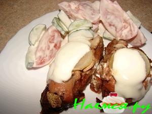 Печень с паштетом и грибами