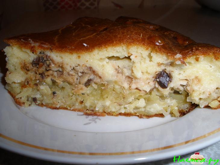 Пирог быстрый (с картошкой и рыбной консервой) Пирог быстрый (с картошкой и рыбной консервой)