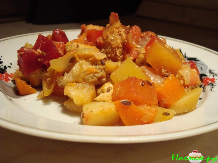 Овощное рагу с мясом (телятина)