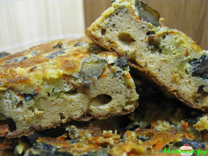 Пирог для ленивых с грибами