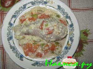 Курочка с овощами и чесноком