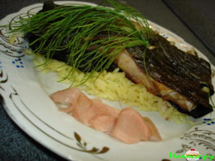 "Сазан запеченный в луке порее"