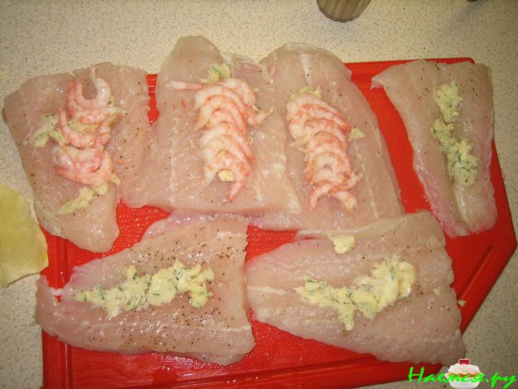 Рыбные конвертики с креветками