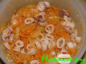 Салат из кальмаров остро-сладкий