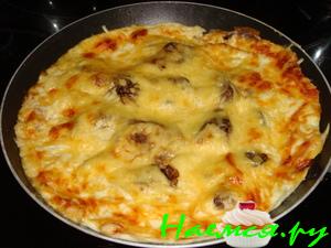 Печень с грибами в сметанном соусе аля "Фрау блюм"