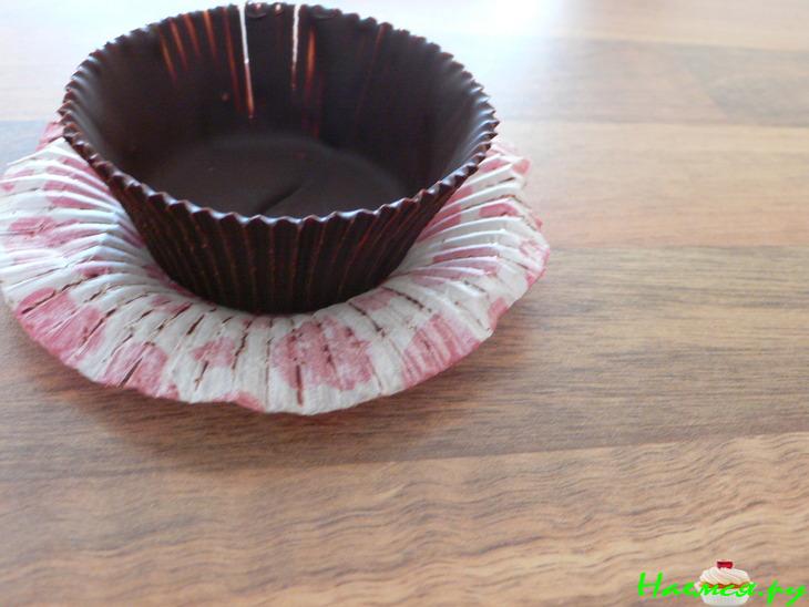 Шоколадные корзиночки с бисквитом и с кремом