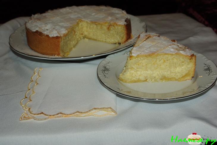 Сладкий рисовый пирог с творогом