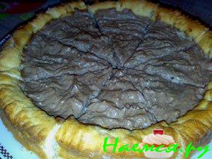 Шоколадно-творожный песочный пирог