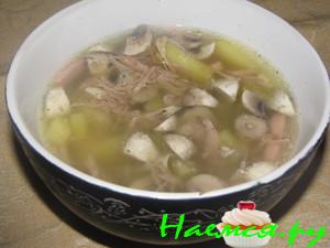 Суп с уткой и грибами