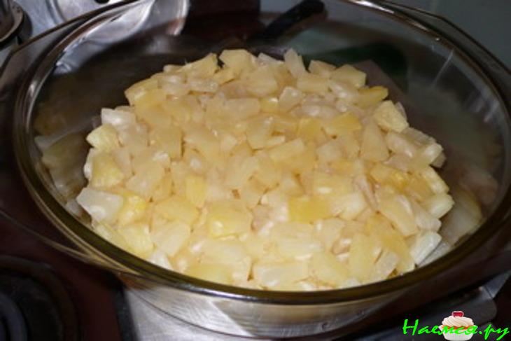 Ананасовый пирог со сливками и миндалем