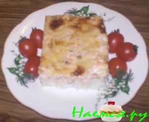 Рыбная запеканка с рисом