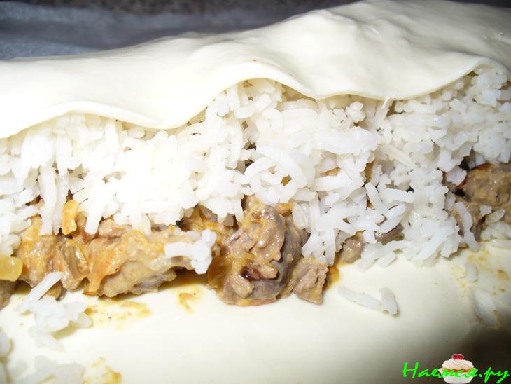 Пирог ' Помятый ' (с куриными потрошками и рисом)