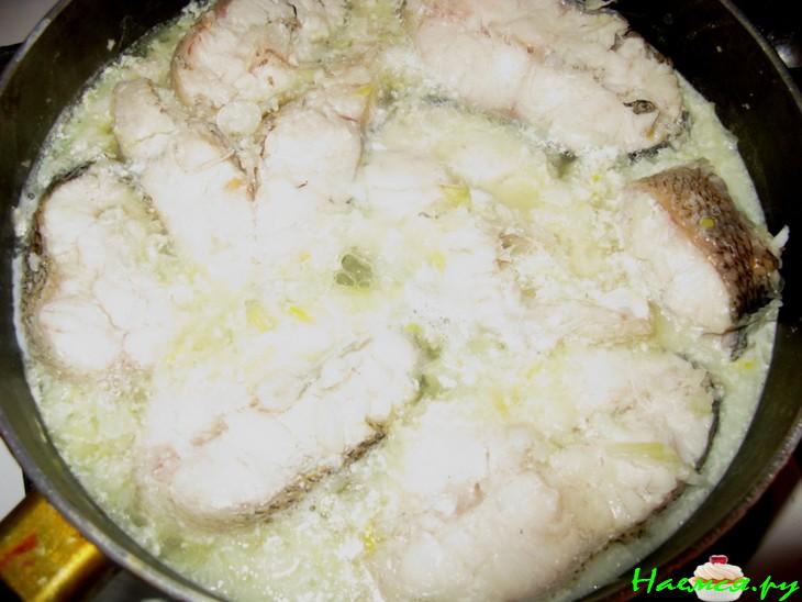 Судак с шампиньонами