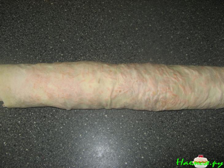 Рулет из армянского лаваша с овощами по-корейски