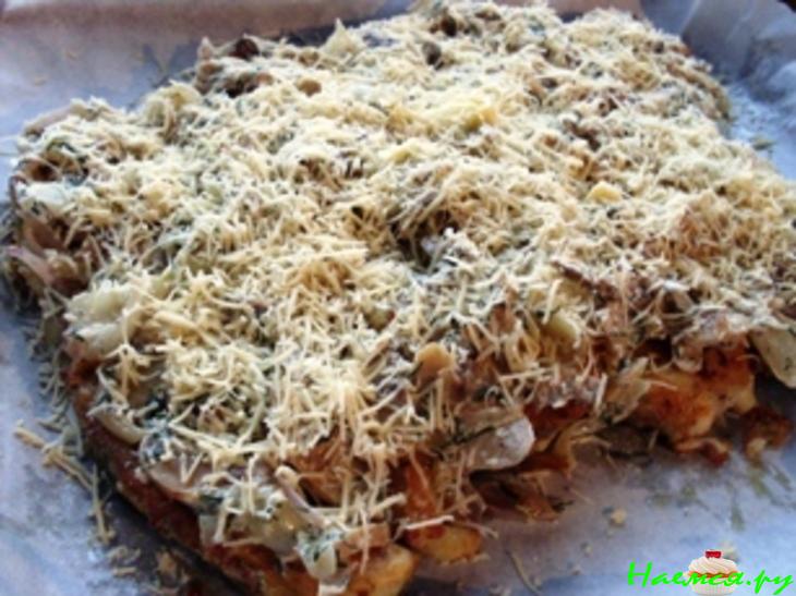 Судак под грибной шубой, с сырной сеточкой Судак под грибной шубой, с сырной сеточкой