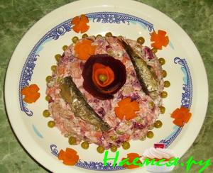 Винегрет с шпротами