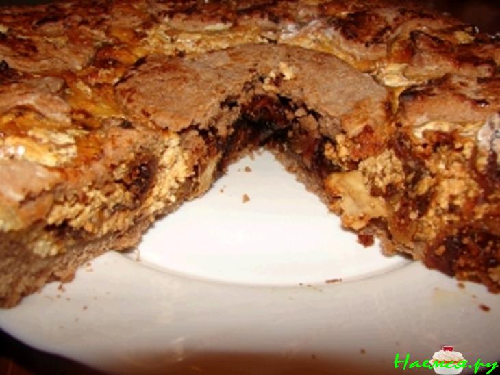 Творожный пирог с сухофруктами