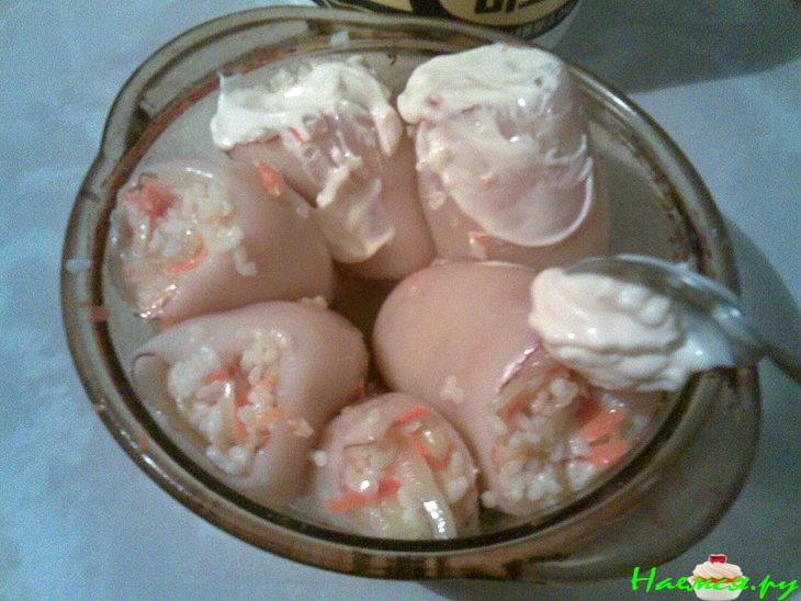 Фаршированные кальмары с сыром Фаршированные кальмары с сыром
