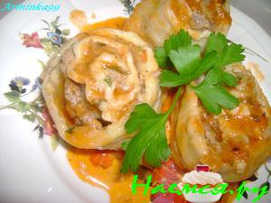 Рулетики с мясом в томатном соусе Рулетики с мясом в томатном соусе