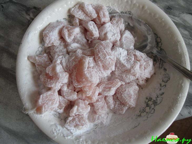 Рисовая вермишель с курицей и грибами