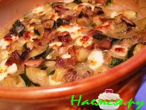 Цуккини и шампиньоны запеченные с сыром Моцарелла Цуккини и шампиньоны запеченные с сыром Моцарелла