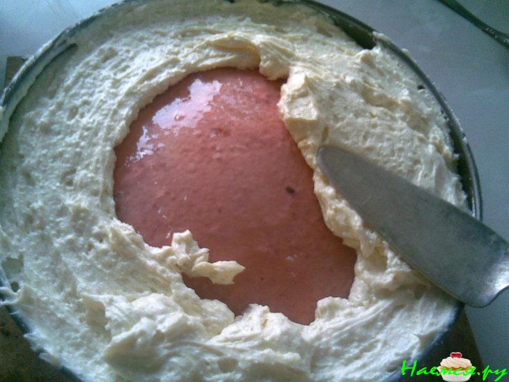 Торт творожный с ягодным желе