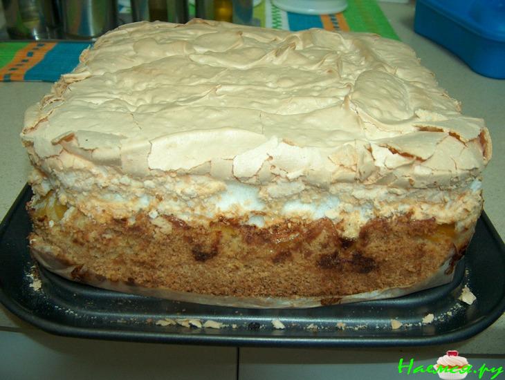 Пирог-торт с персиками