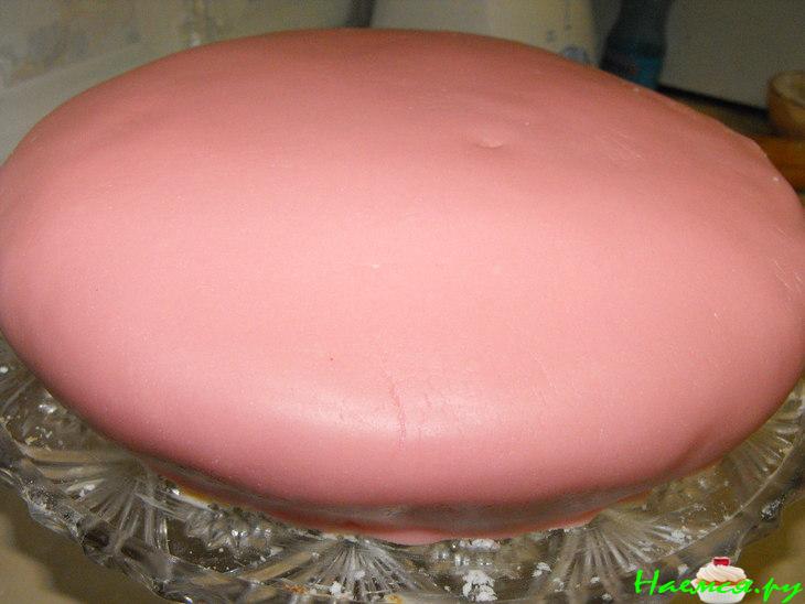 Торт "Юбилейный", украшенный мастикой