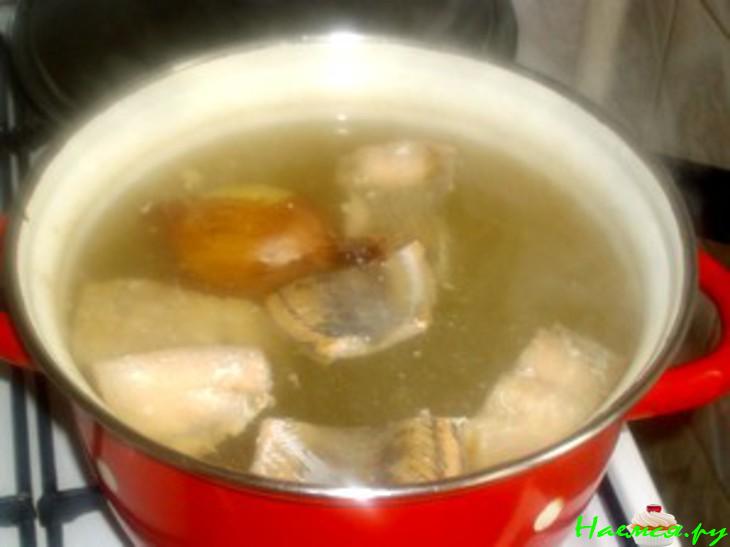 Суп с из горбуши овощами 