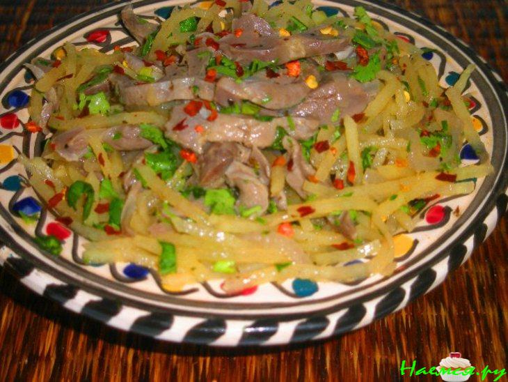 Салат корейский из куриных желудочков Салат корейский из куриных желудочков