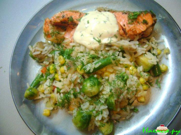 Стейки из сёмги с гарниром из овощей