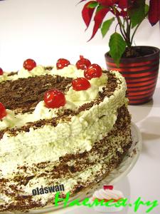 Торт "Чёрный лес" (песочно-бисквитный)