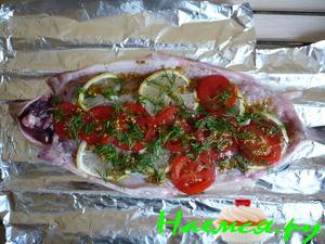 Сиг с малосольным помидором