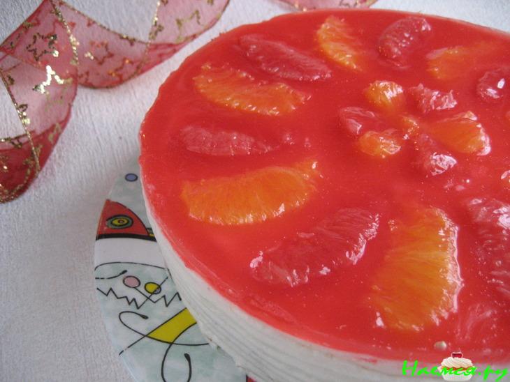 Торт 'Творожный со вкусом грейпфрута'