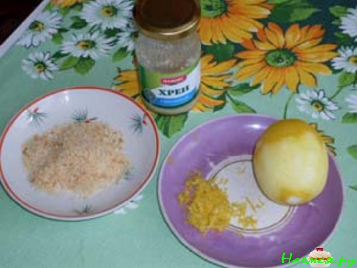 Треска с хреном и соусом Тартар