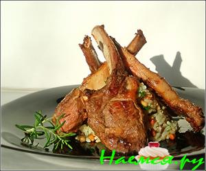 Каре барашка жареное на гриле