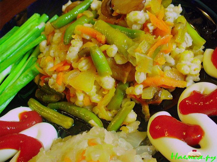 Перловка с овощами