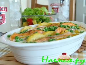 Картофель с семгой