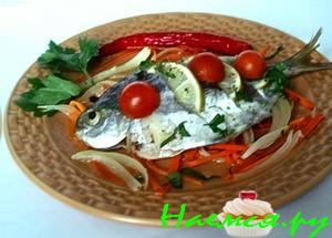 Пампанито с овощами в фольге