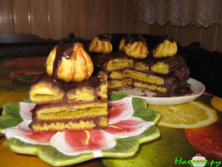 Торт 'Дамские пальчики' с заварным шоколадным кремом