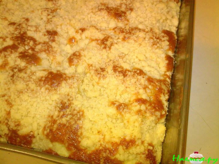 Абрикосовый песочно-бисквитный пирог