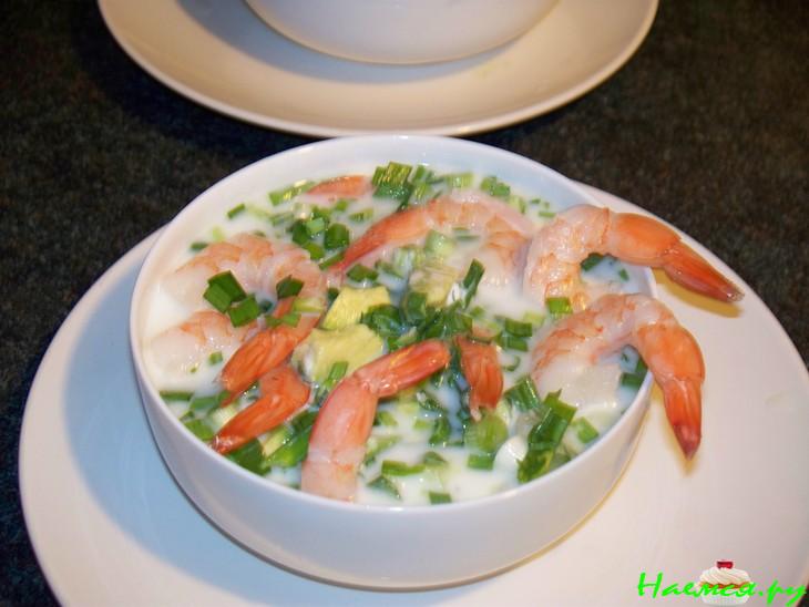 Холодный суп с креветками
